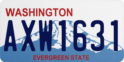 WA license plate AXW1631