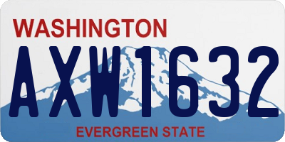 WA license plate AXW1632