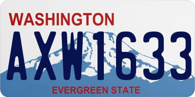 WA license plate AXW1633