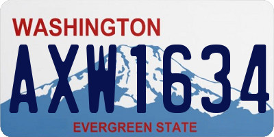 WA license plate AXW1634