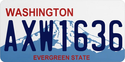 WA license plate AXW1636