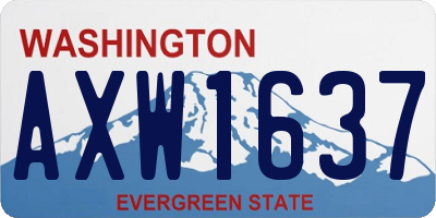 WA license plate AXW1637