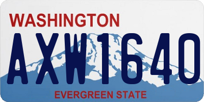 WA license plate AXW1640