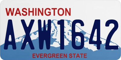WA license plate AXW1642