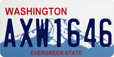 WA license plate AXW1646