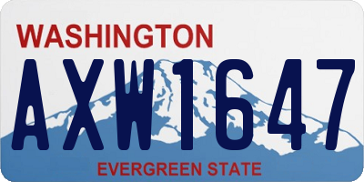 WA license plate AXW1647