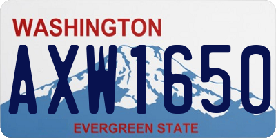WA license plate AXW1650