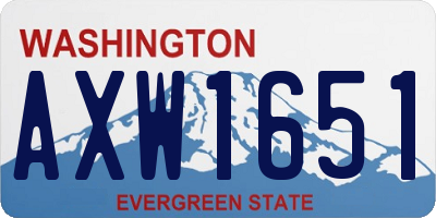 WA license plate AXW1651