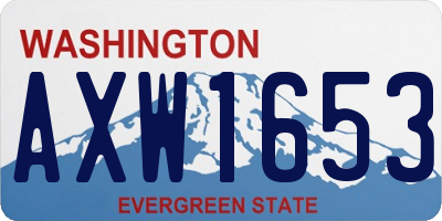 WA license plate AXW1653
