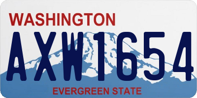 WA license plate AXW1654