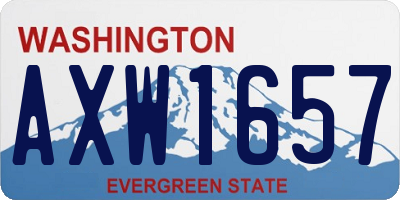 WA license plate AXW1657
