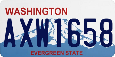 WA license plate AXW1658
