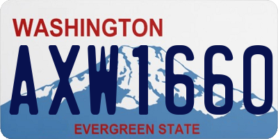 WA license plate AXW1660