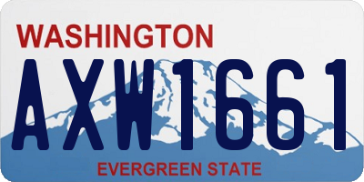 WA license plate AXW1661