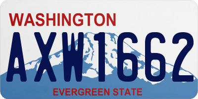 WA license plate AXW1662