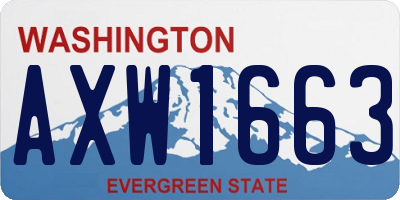 WA license plate AXW1663