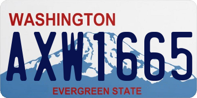 WA license plate AXW1665