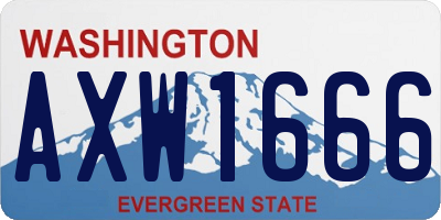 WA license plate AXW1666