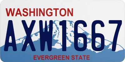 WA license plate AXW1667