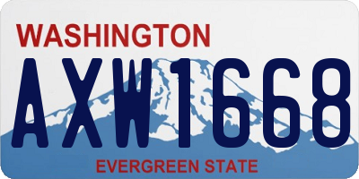 WA license plate AXW1668