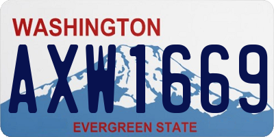 WA license plate AXW1669