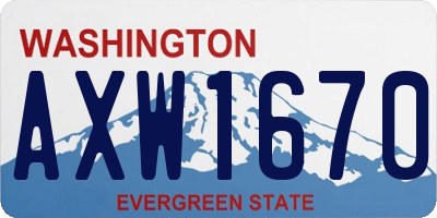 WA license plate AXW1670