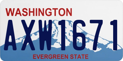 WA license plate AXW1671