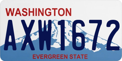WA license plate AXW1672