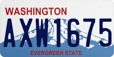 WA license plate AXW1675