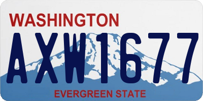 WA license plate AXW1677