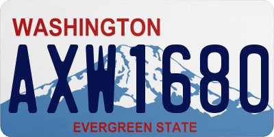 WA license plate AXW1680