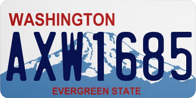 WA license plate AXW1685