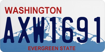WA license plate AXW1691