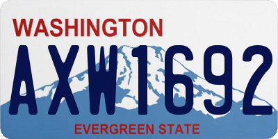 WA license plate AXW1692