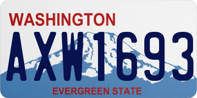 WA license plate AXW1693