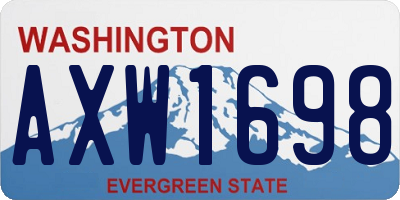 WA license plate AXW1698