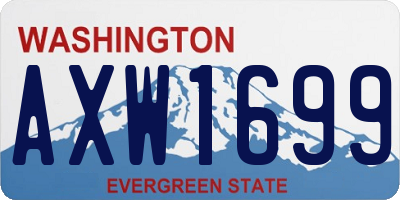 WA license plate AXW1699