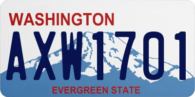 WA license plate AXW1701