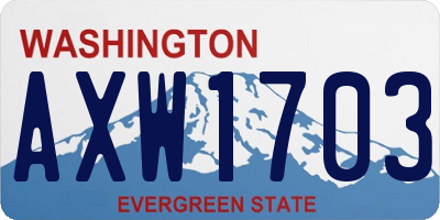 WA license plate AXW1703