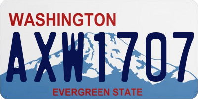 WA license plate AXW1707