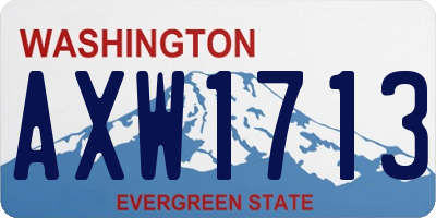 WA license plate AXW1713