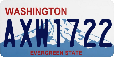 WA license plate AXW1722