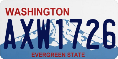 WA license plate AXW1726