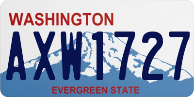 WA license plate AXW1727