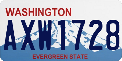 WA license plate AXW1728
