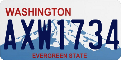 WA license plate AXW1734