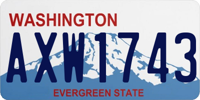 WA license plate AXW1743