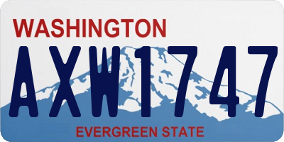WA license plate AXW1747