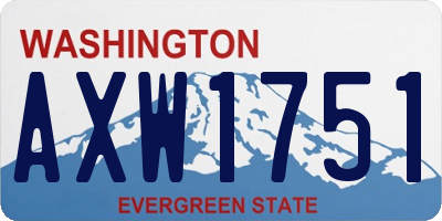 WA license plate AXW1751
