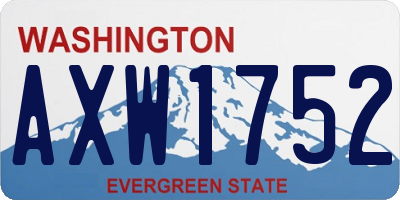 WA license plate AXW1752